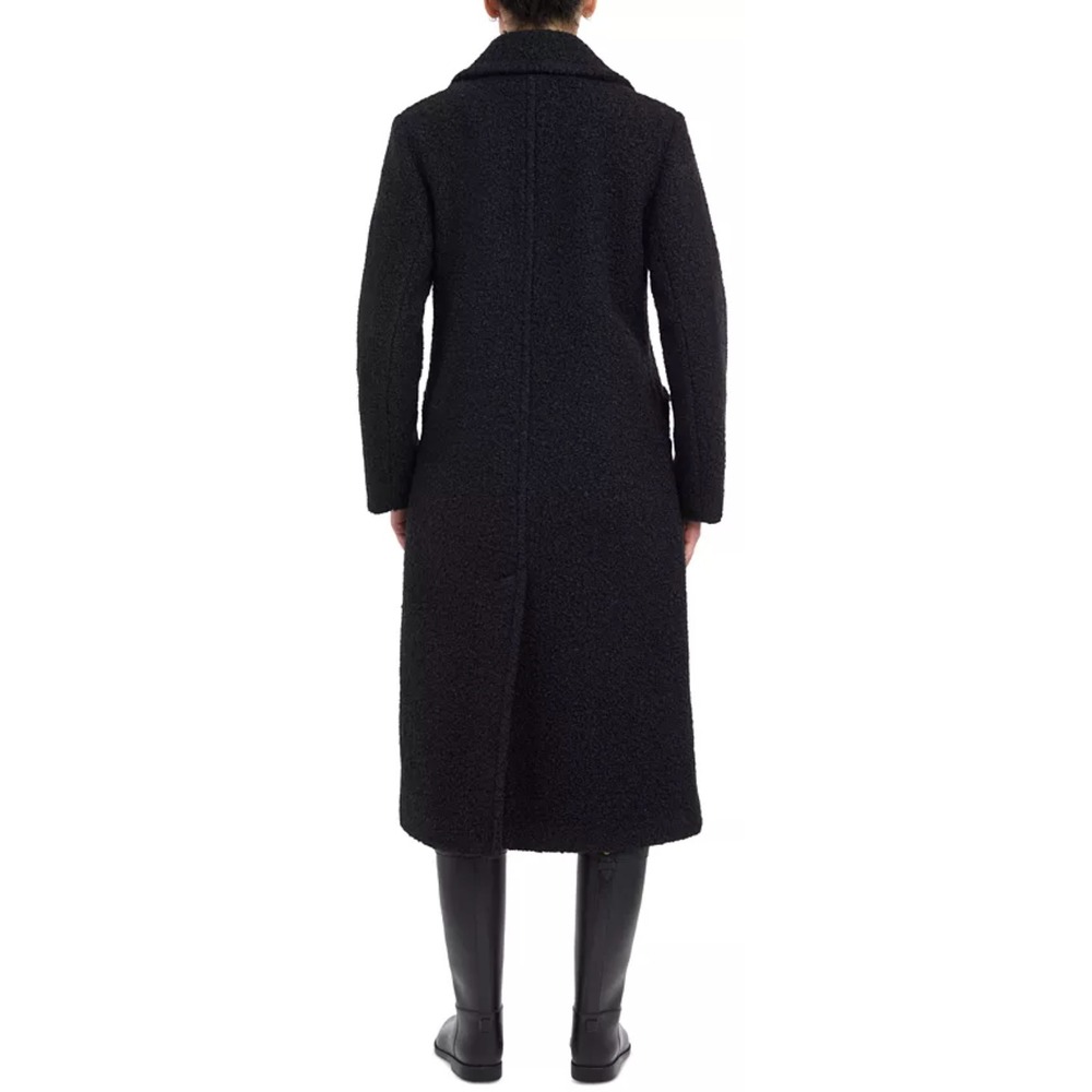 BCBGeneration Women's Double-Breasted Bouclé Walker Coat Black - Picture 2 of 3